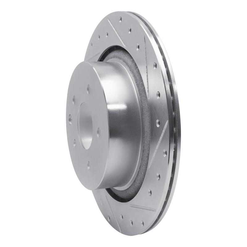 Infiniti G37 Brake Rotor (1) - Rear Right - R1 Concepts - Drilled & Slotted - Silver - `07-`15